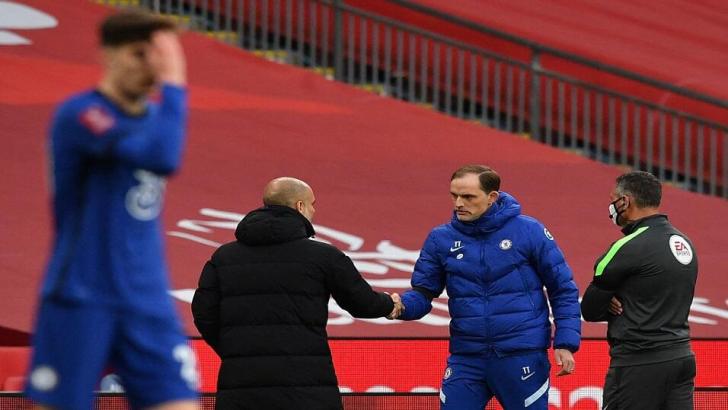 Pep Guardiola and Thomas Tuchel shake hands
